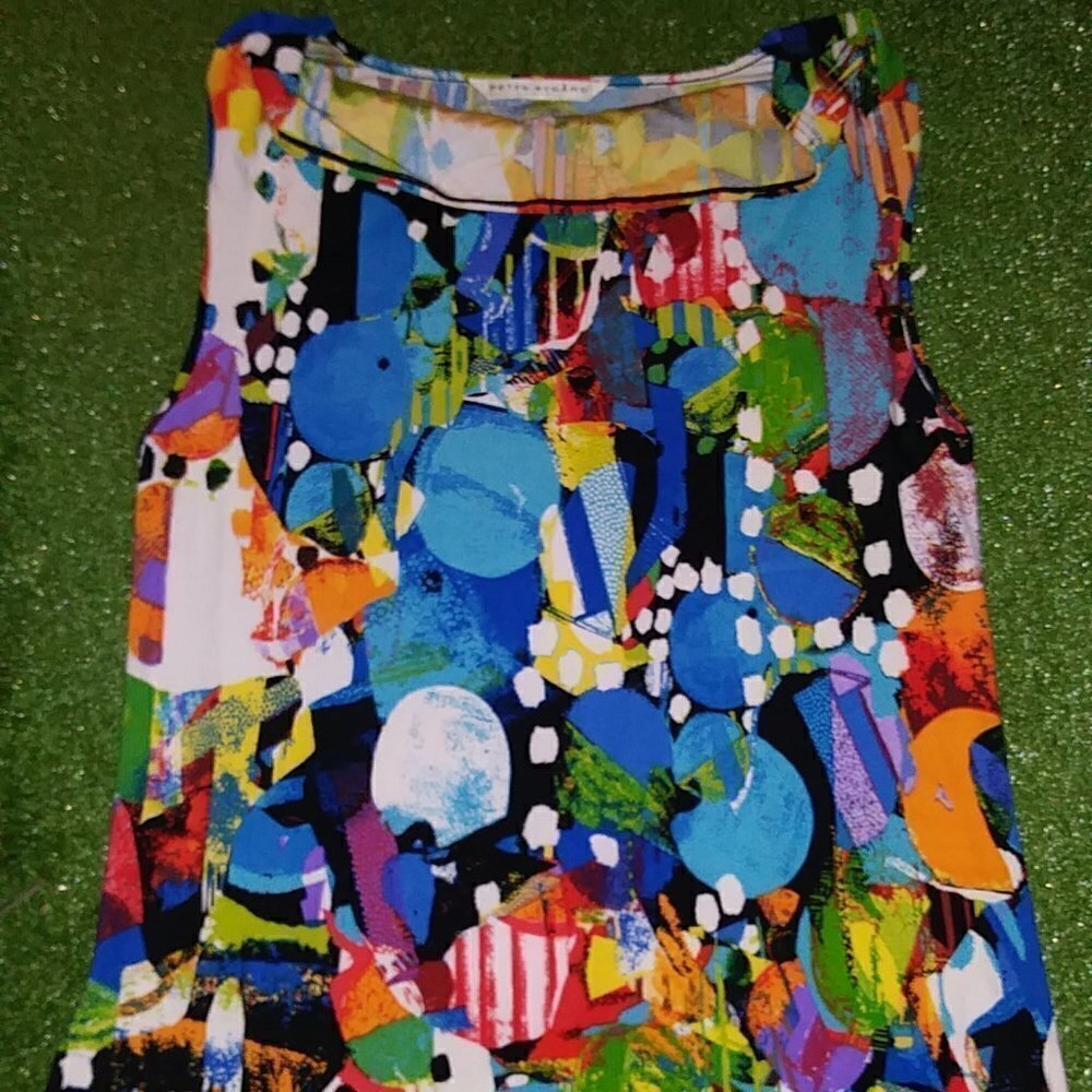 Peter Nygard Multi Color Women's Scoop Neck Tank- No Size Tag - See Measurements